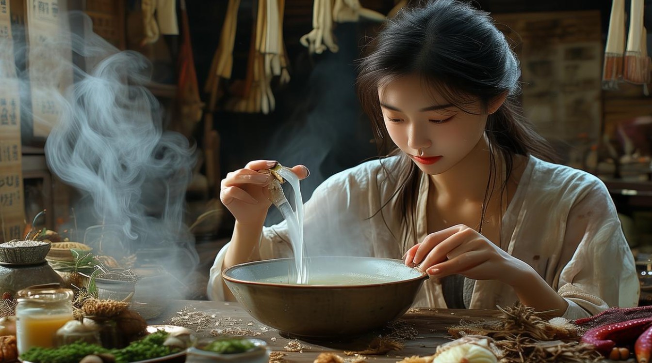 中草药材熬汁敷脸洗脸