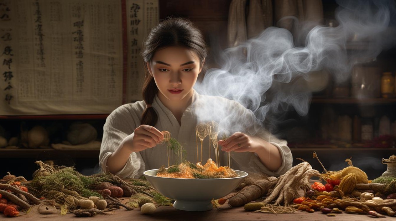 中草药材熬汁敷脸洗脸