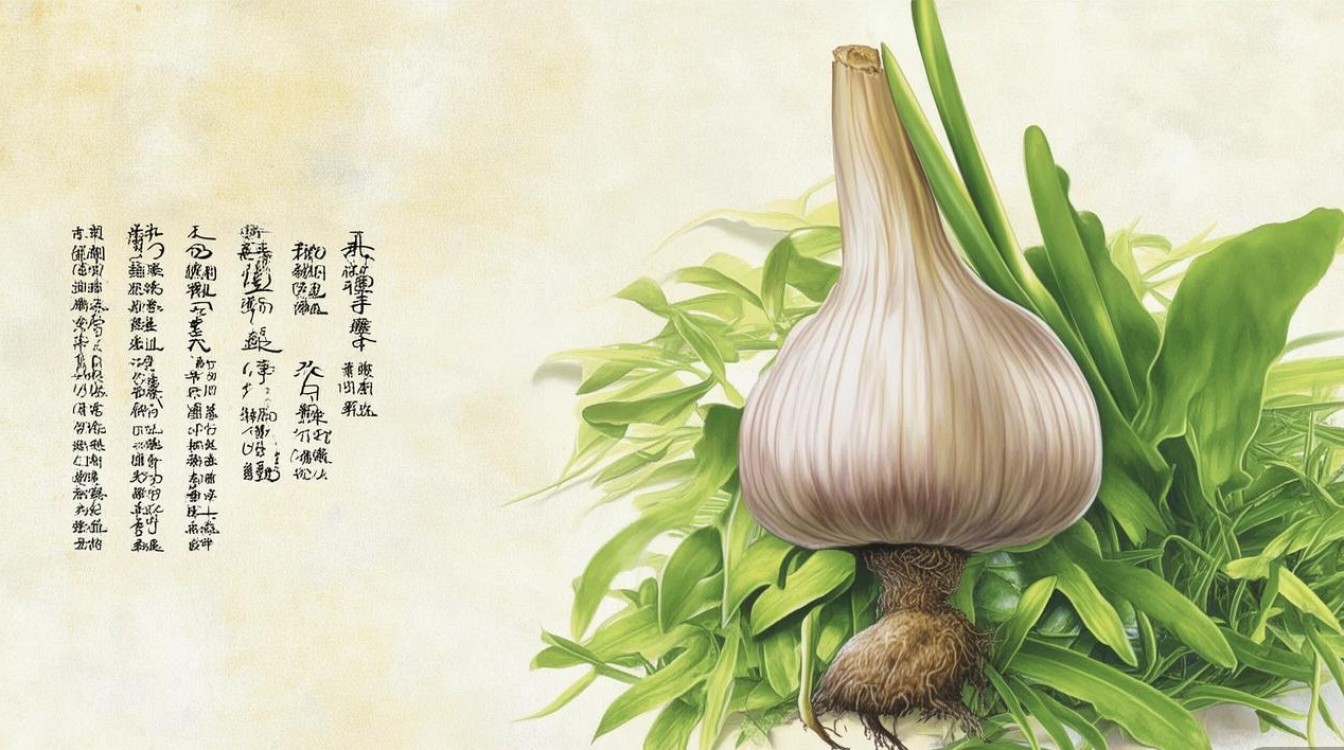 带有蒜头的中草药图片