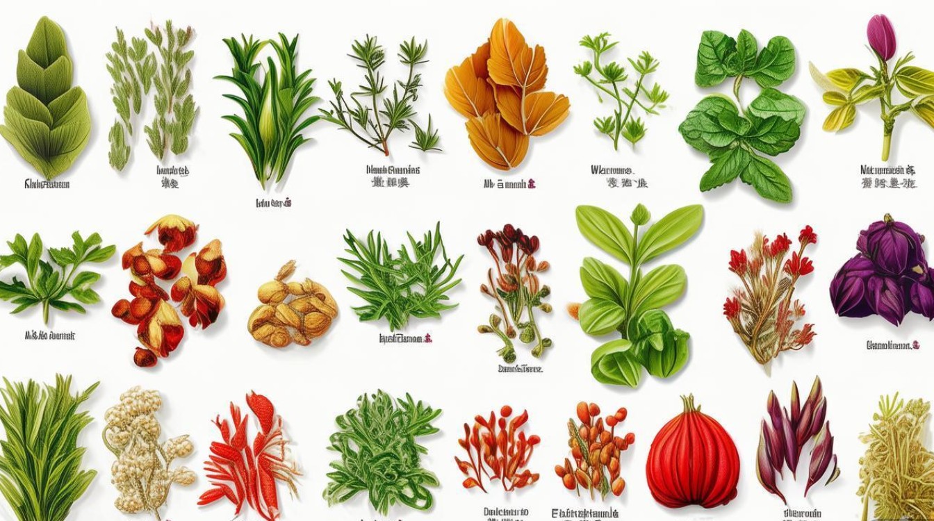 中草药彩图及药草名称