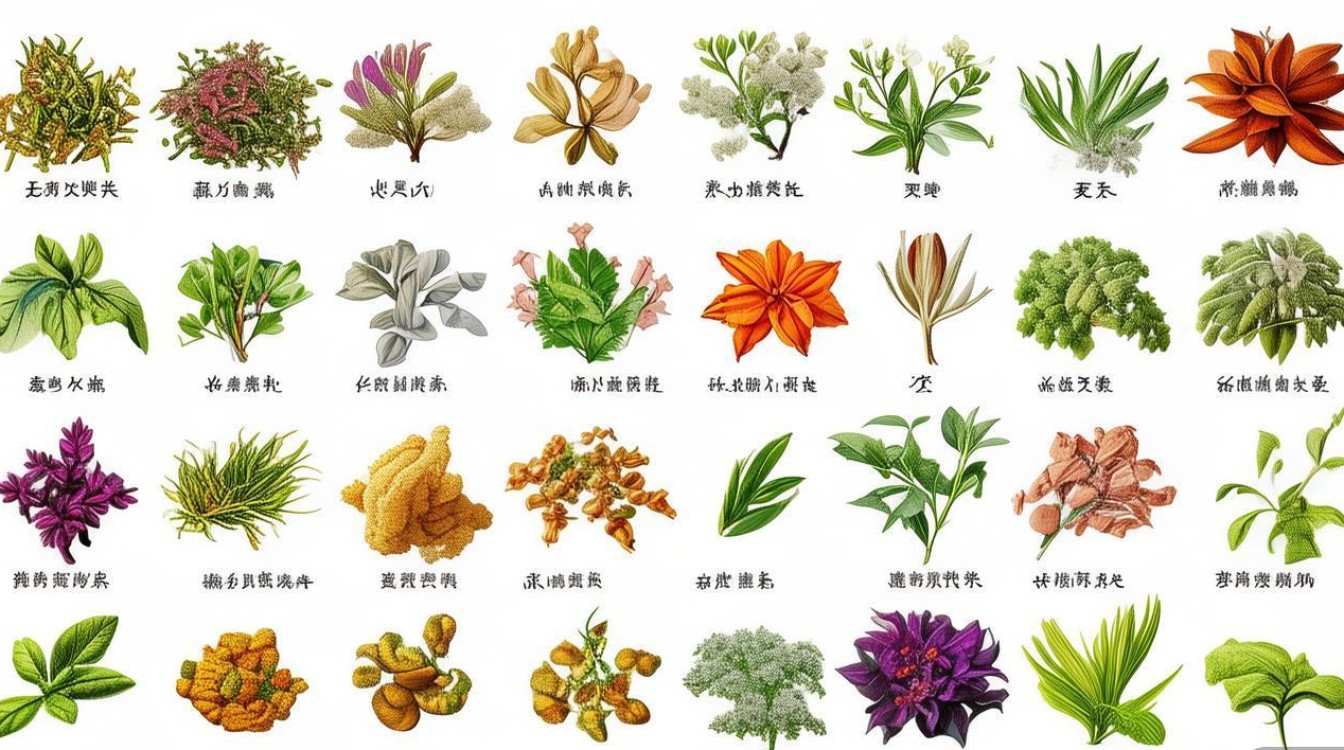 中草药彩图及药草名称