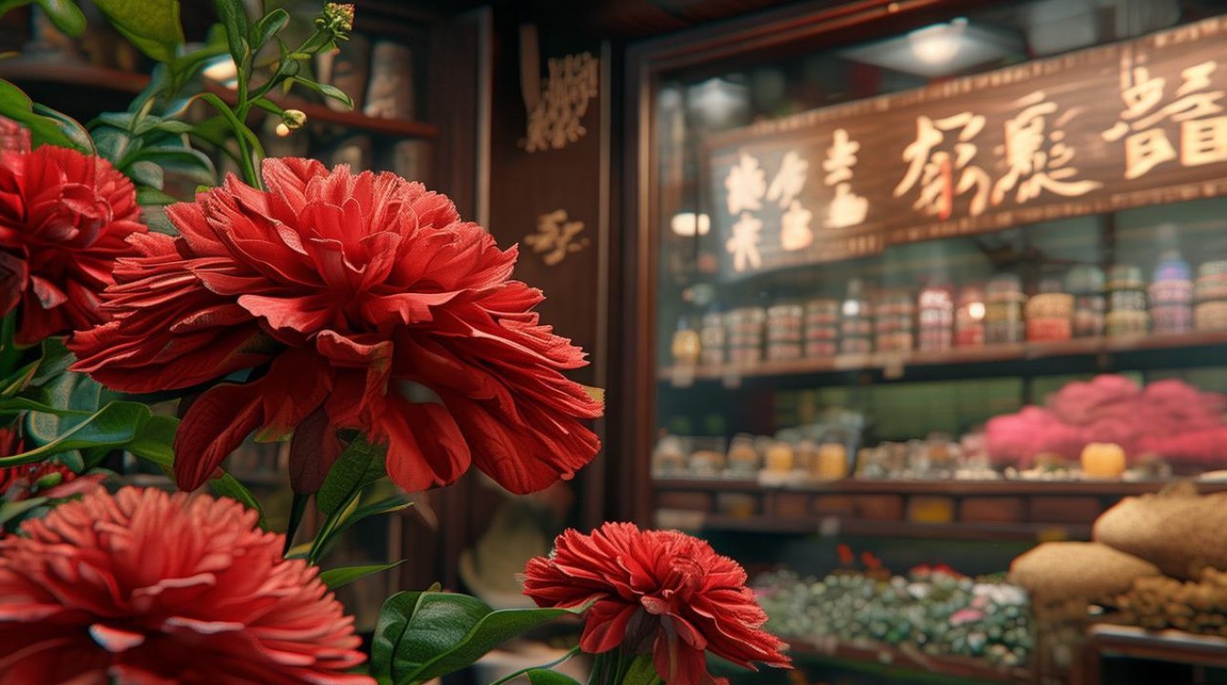 中草药大红花