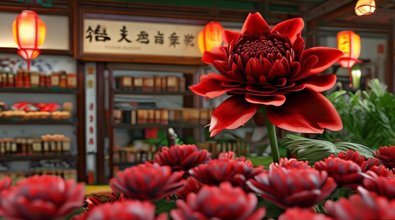 中草药大红花