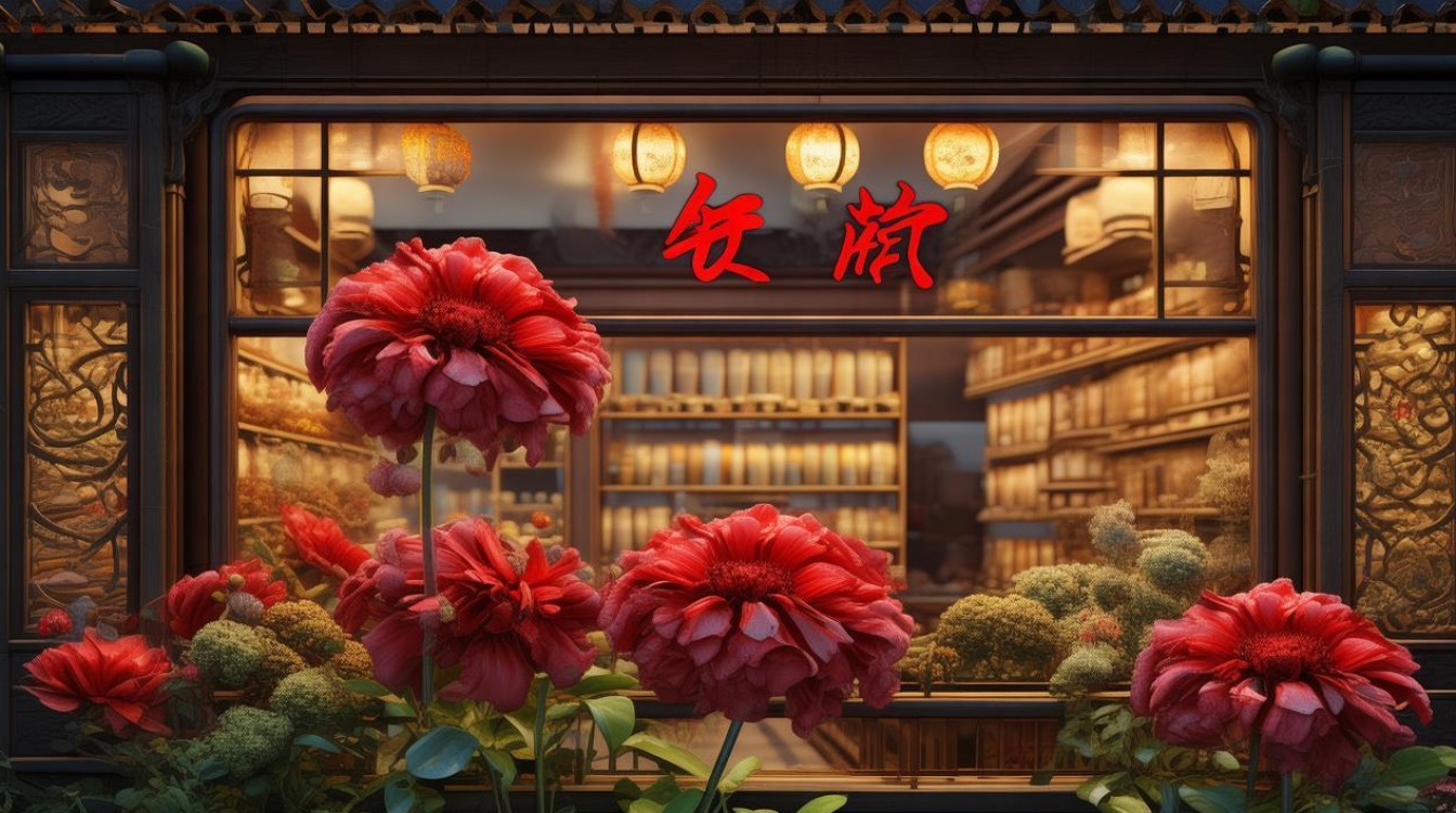中草药大红花