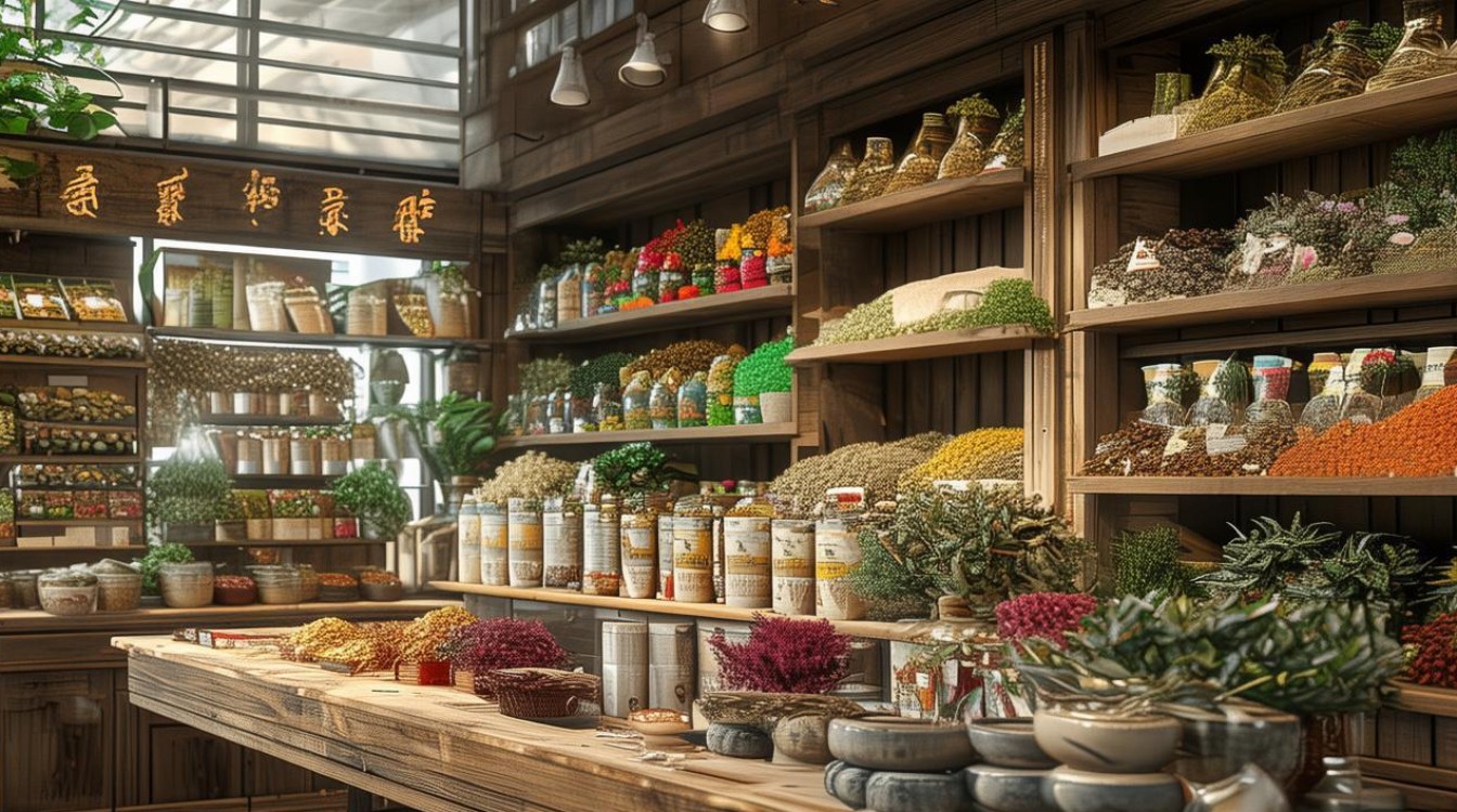 药材汤料实体店效果图
