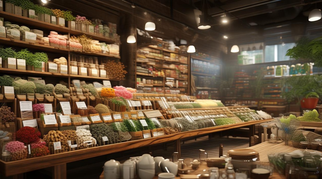 药材汤料实体店效果图