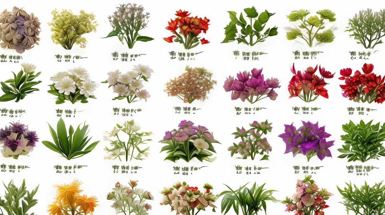各种中草药开花图片