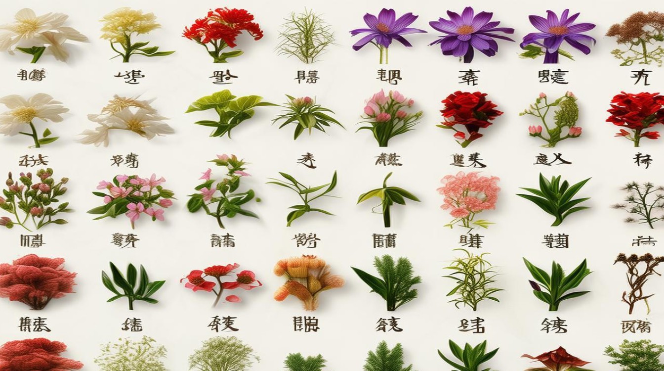 各种中草药开花图片