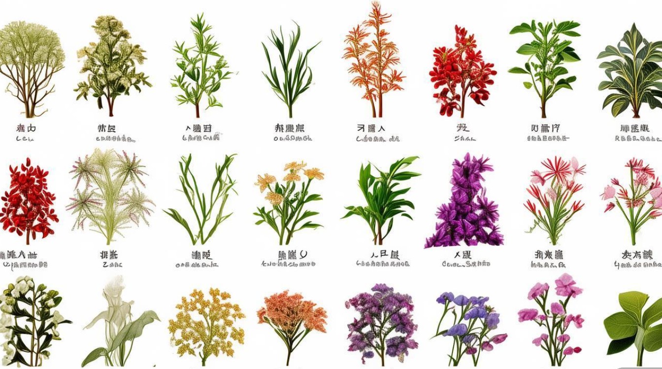 各种中草药开花图片
