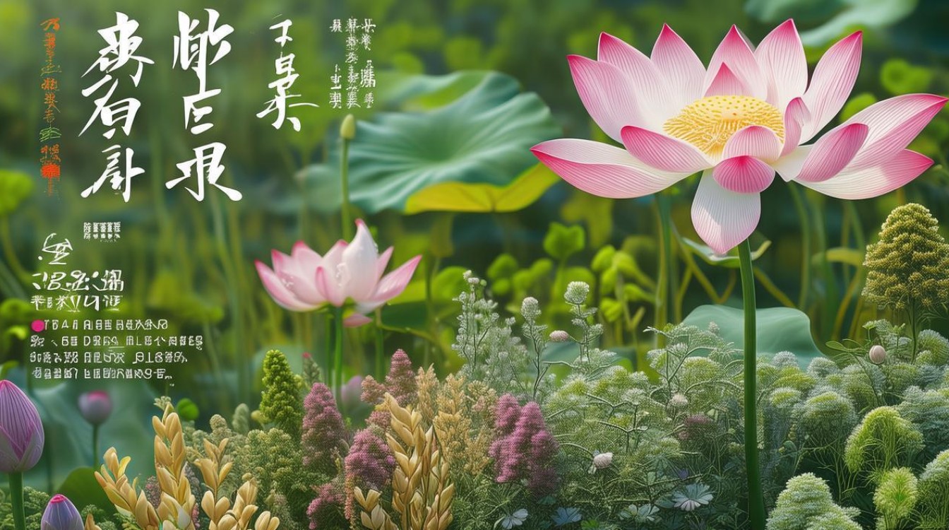 中草药荷花图片