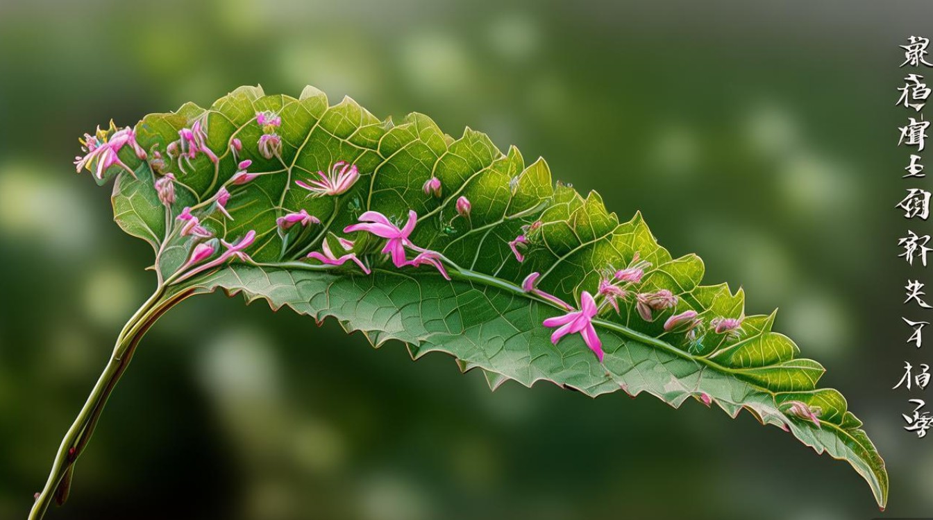 中草药叶上花图片