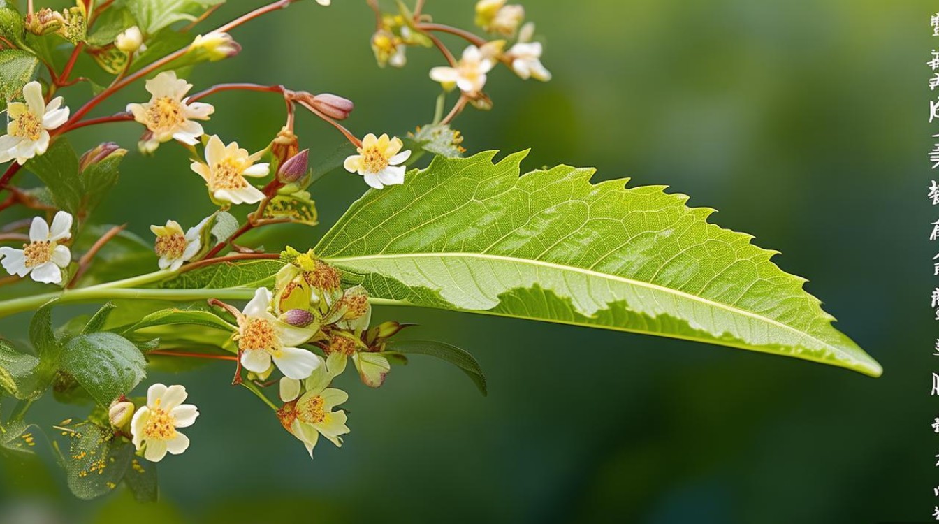 中草药叶上花图片